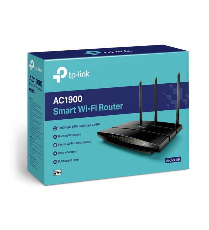 copy of TP-LINK AC1900 router wireless Bandă dublă (2.4 GHz/ 5 GHz) Gigabit Ethernet Negru