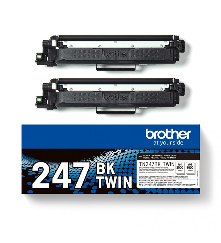 Brother TN247BK TWIN - 2-pack - High Yield - black - original - toner cartridge